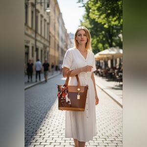 Vtg Dooney & Bourke Cabriolet Leather Shopper Tote Shoulder Bag
